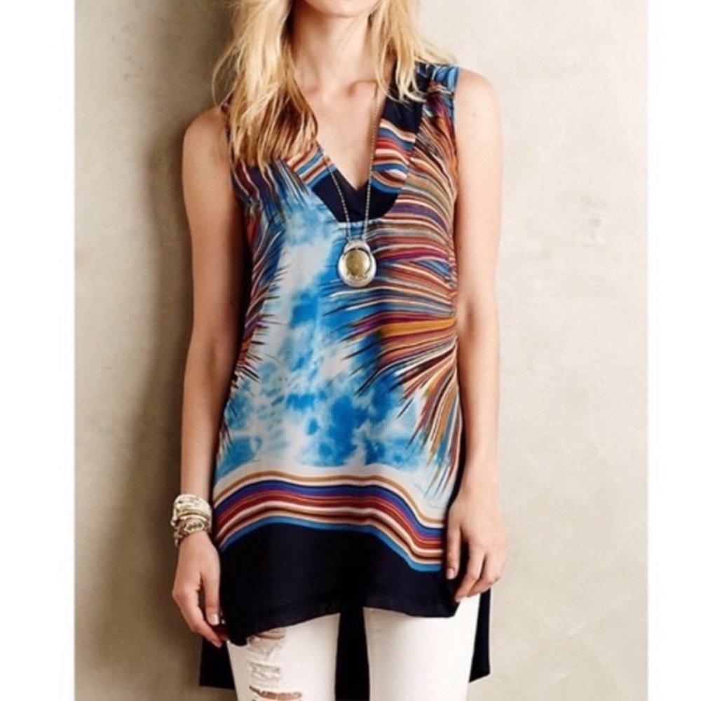 Anthropologie Tiny Shoreline Multicolor Tunic
